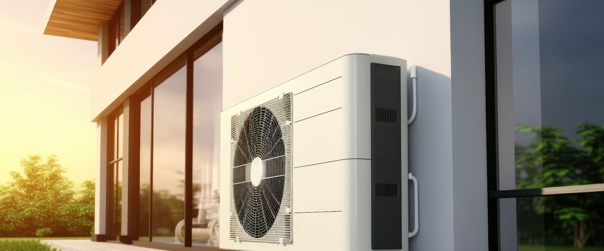 Wärmepumpe in einem modernen Haus